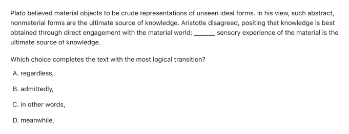Question 5 passage and answer choices