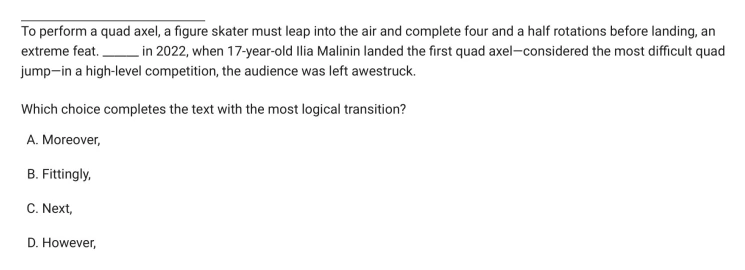 Question 10 passage and answer choices