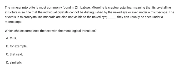 Question 11 passage and answer choices