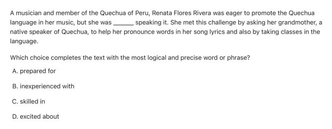 Question 3 passage and answer choices