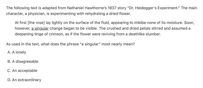 Question 1 passage and answer choices
