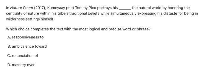 Question 15 passage and answer choices