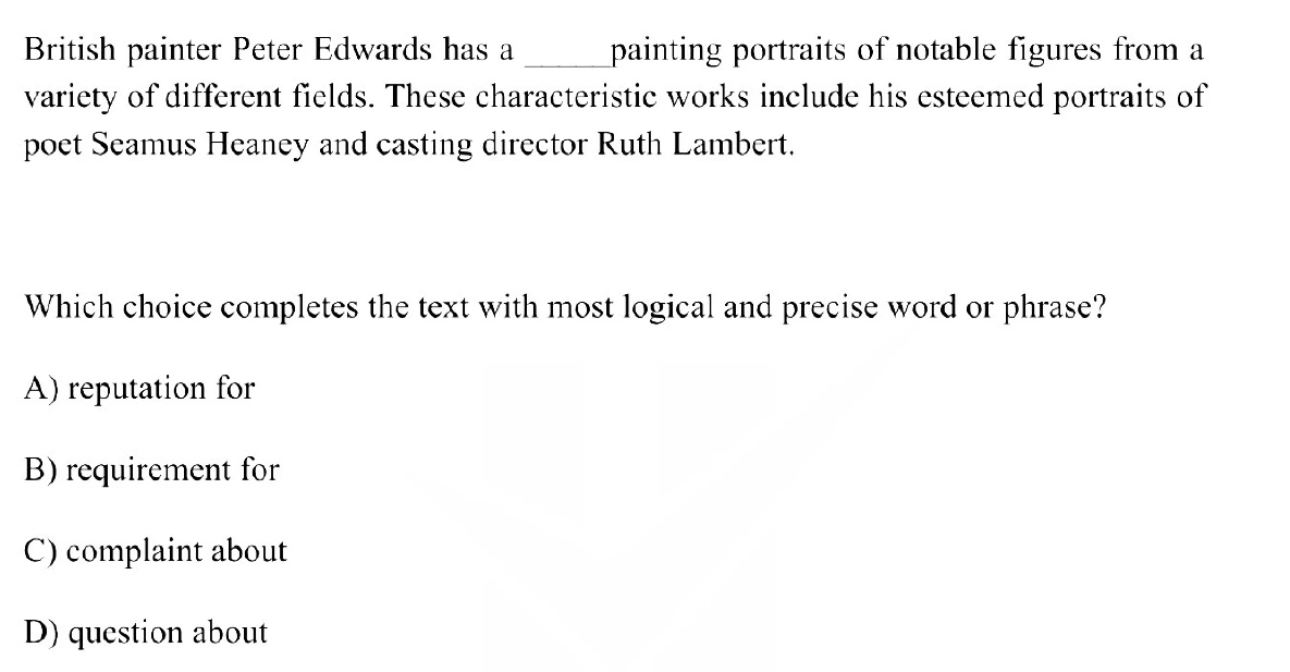 Question 1 passage and answer choices