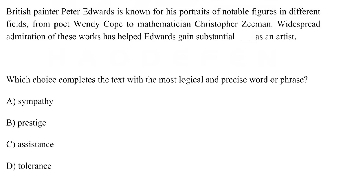 Question 2 passage and answer choices