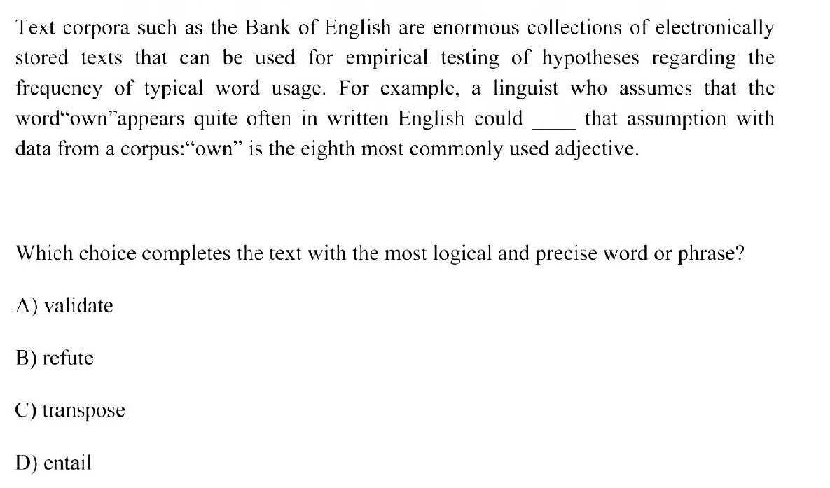 Question 8 passage and answer choices