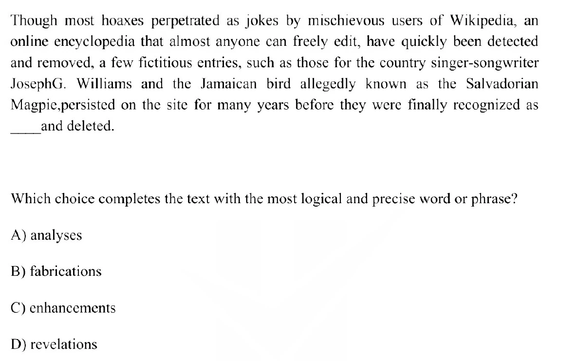 Question 10 passage and answer choices