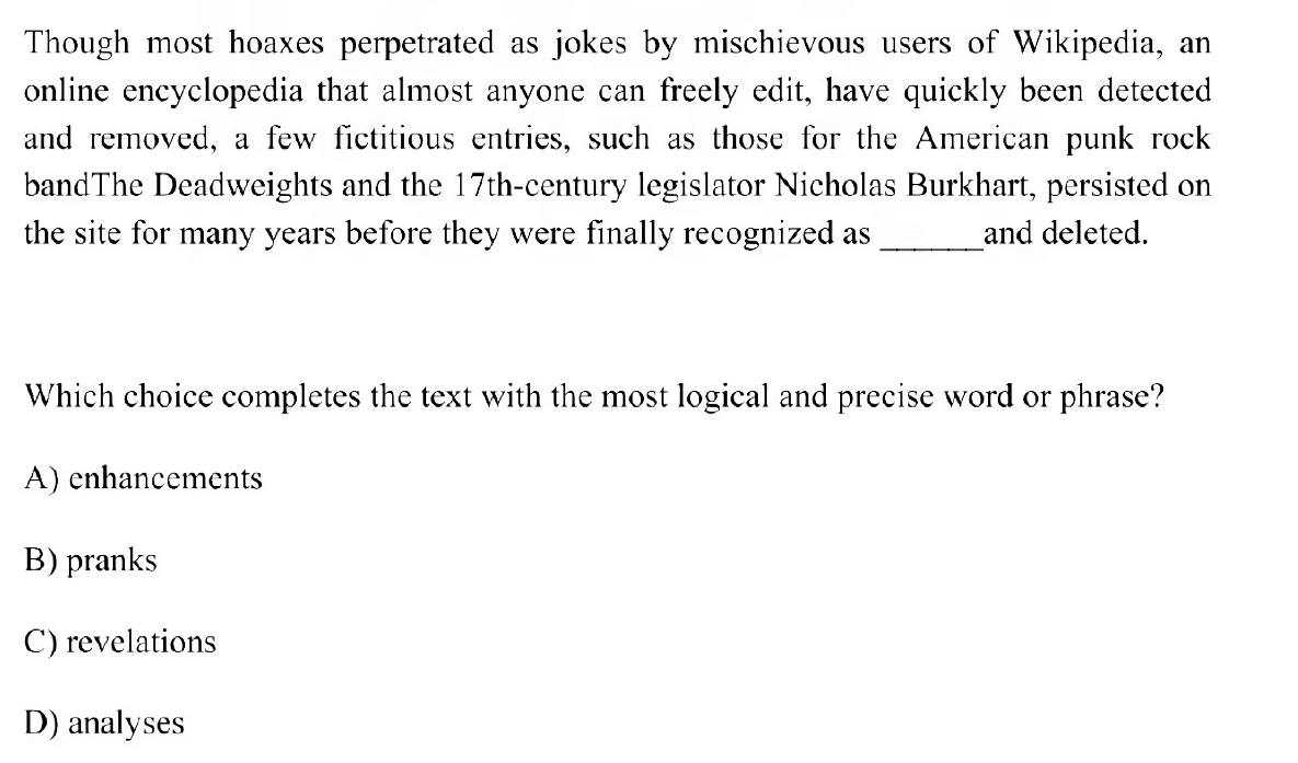 Question 2 passage and answer choices