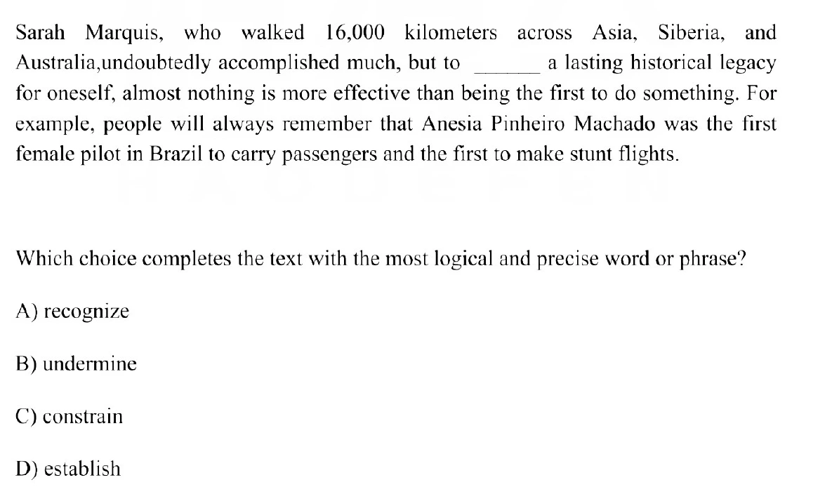 Question 4 passage and answer choices