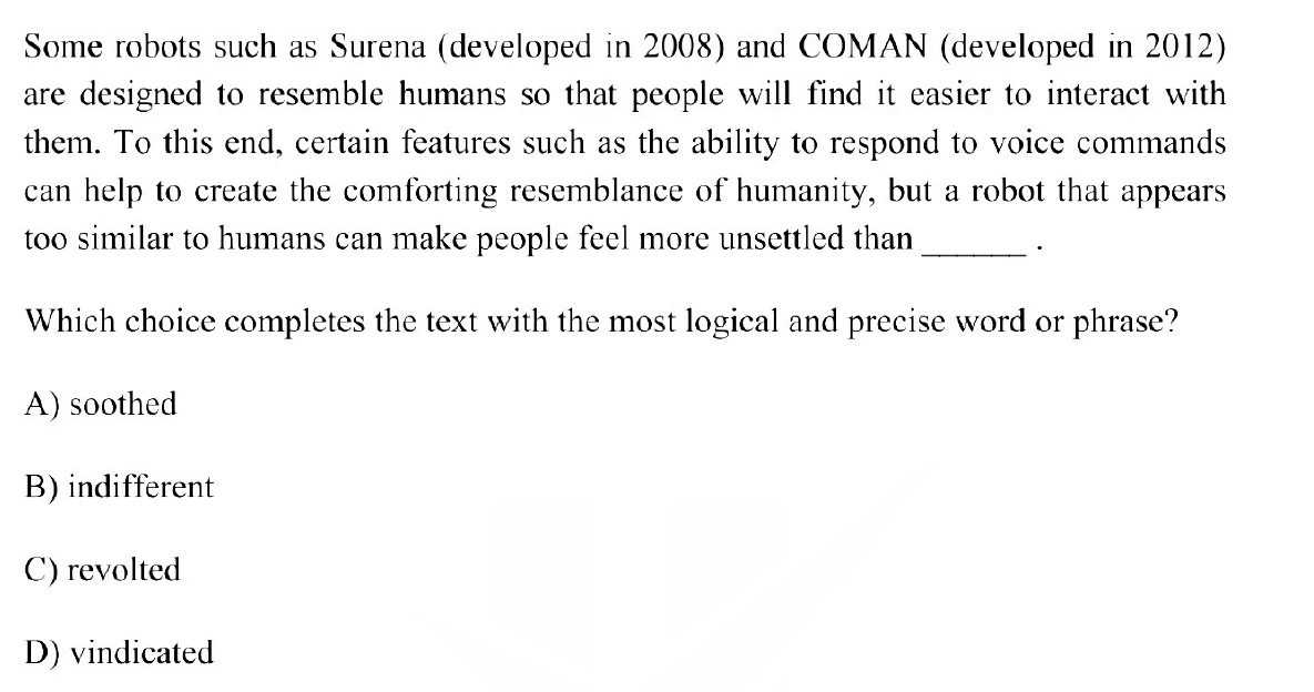 Question 10 passage and answer choices