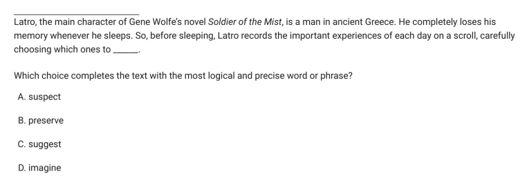 Question 5 passage and answer choices