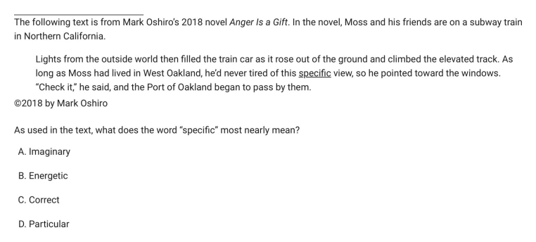 Question 6 passage and answer choices