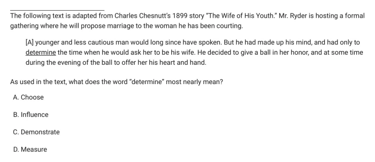 Question 11 passage and answer choices