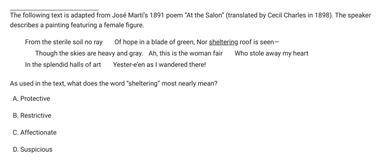 Question 15 passage and answer choices
